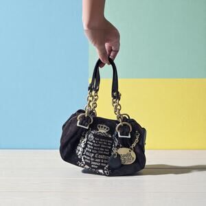 Y2K Juicy Couture Royal Juicy 'Once Upon a Time'  Daydreamer Bag – Black Velour